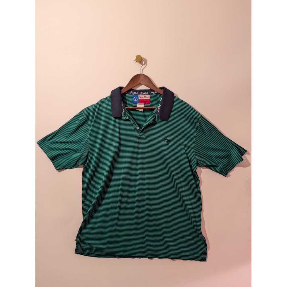 Wrangler George Strait Polo Mens XL Green Striped Good Cowboy Cut Western Shirt
